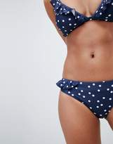 Thumbnail for your product : Warehouse Polka Dot Frill Bikini Bottoms