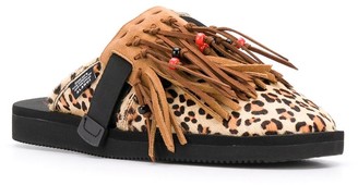 Alanui Biscuit Leopard Suicoke slippers