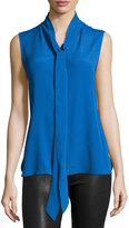 Thumbnail for your product : Moschino Boutique Sleeveless Tie-Neck Blouse, Cobalt