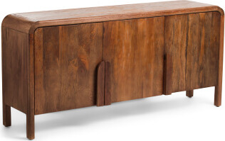 63in Solid Wood Curved Handle Cabinet