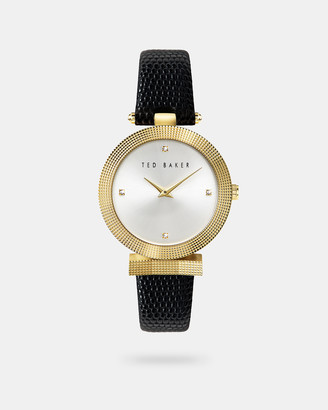 Ted Baker BOWLY Crystal embellished leather strap watch