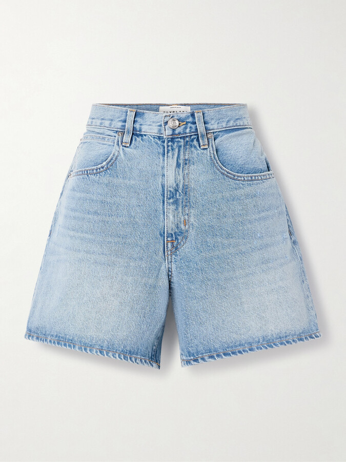 SLVRLAKE Walker Distressed Denim Shorts - Blue