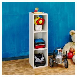 Way Basics 3-Shelf Narrow Bookcase Storage Shelf, Natural White - Formaldehyde Free - Lifetime Guarantee
