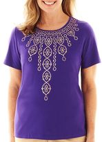 Thumbnail for your product : Alfred Dunner Indochine Short-Sleeve Beaded-Center Top