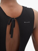 Thumbnail for your product : MM6 MAISON MARGIELA Keyhole Ribbed-cotton Midi Dress - Black