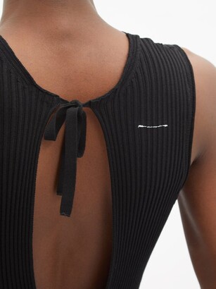 MM6 MAISON MARGIELA Keyhole Ribbed-cotton Midi Dress - Black