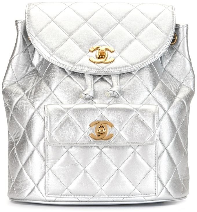 CHANEL Pre-Owned 2015-2016 medium CC diamond-quilted backpack, Black