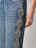 Thumbnail for your product : Philipp Plein Crystal Cable wide-leg jeans