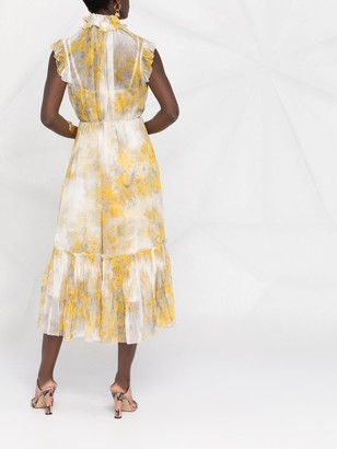 Zimmermann Ruffle-Detail Floral Midi Dress