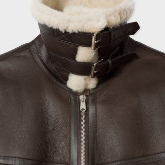 Paul Smith Men's Brown Shearling And Lamb Leather Jacket