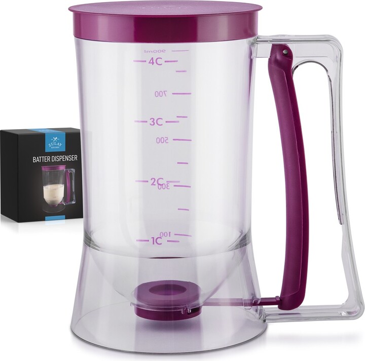 Zulay Kitchen 4 Cup Pancake Batter Dispenser With Squeeze Handle