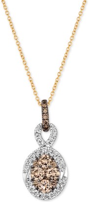 LeVian Nude Diamond & Chocolate Diamond 18" Pendant Necklace (5/8 ct. t.w.) in 14k White & Rose Gold
