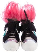 Thumbnail for your product : Fendi Fur-Trimmed Monster High-Top Sneakers