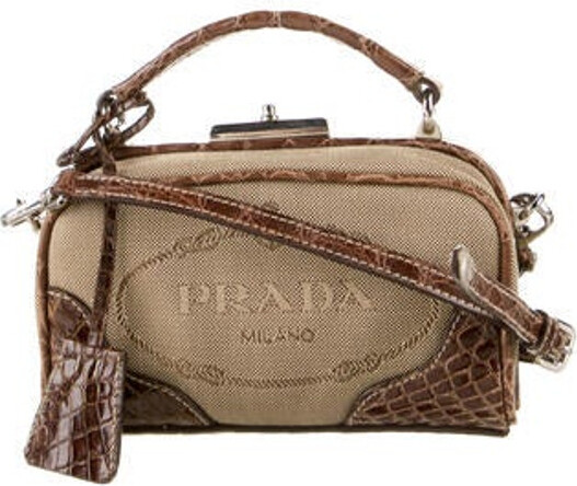 Prada Logo Camera Bag Canvas Small - ShopStyle