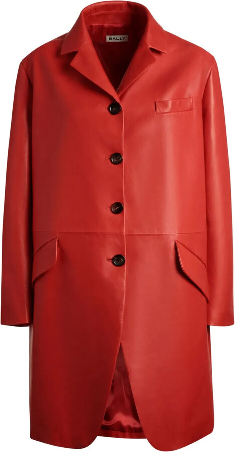 Bally Buttoned Leather Coat
