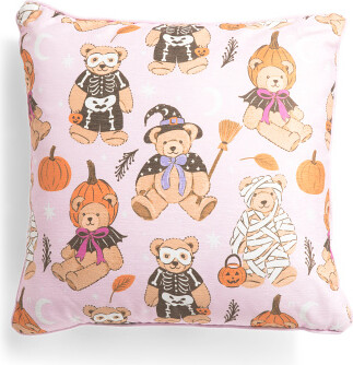 TJMAXX 18X18 Teddy Halloween Decorative Pillow, Polyester