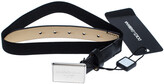 Thumbnail for your product : Dolce & Gabbana Black Leather and Elastic Logo Plaque Belt 63CM