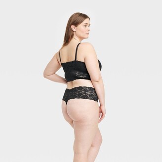Women's Cotton String Bikini Underwear - Auden™ Black XS