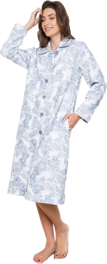 buttoned up dressing gown