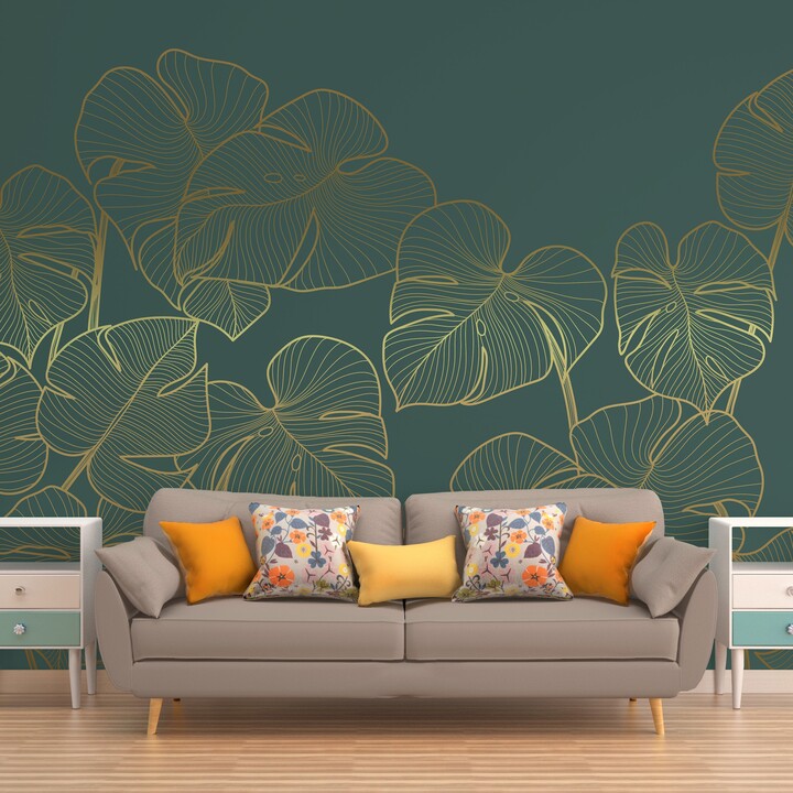Dunelm Leaves Mural Emerald Mural Green ShopStyle Artwork