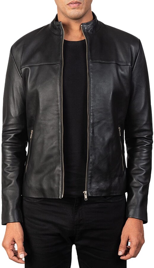 Hafsah Mens Leather Biker Jacket Black Biker leather jacket Style ...