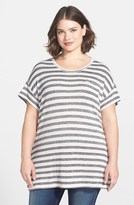 Thumbnail for your product : Sejour Short Sleeve Stripe Tee (Plus Size)