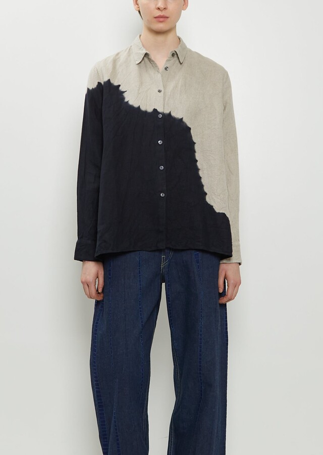 Suzusan Linen Long Sleeve Shirt Black