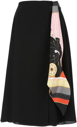 Lanvin Contrasting Side-Tie Midi Skirt