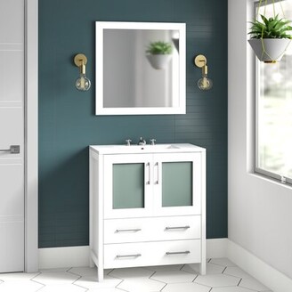 Single Bathroom Vanity Set, Karson 24 Single Bathroom Vanity Set With Mirror