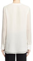 Thumbnail for your product : Vince V-Neck Double Layer Silk Blouse