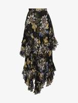 Erdem asymmetric floral print skirt