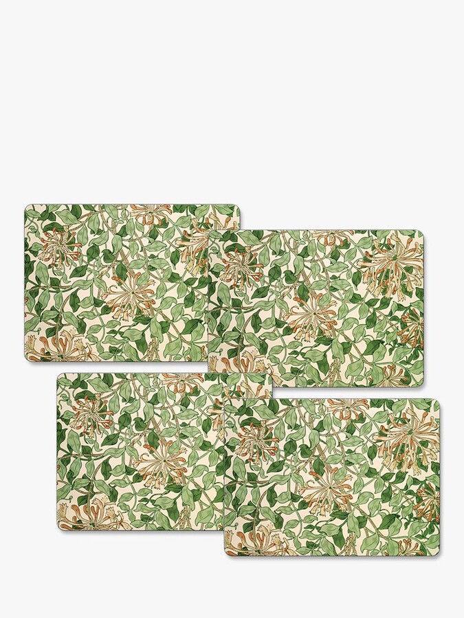 William Morris Gallery Honeysuckle CorkBacked Melamine Placemats, Set