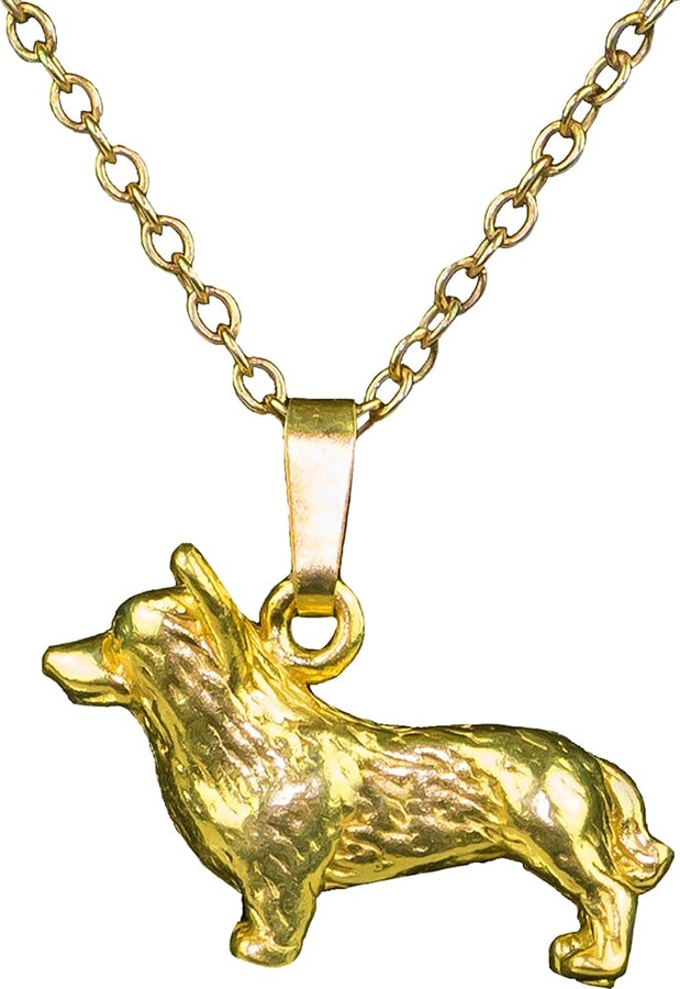 Simon Kemp Jewellers Corgi Pendant In Eighteen Carat Gold On Solid Sterling Silver
