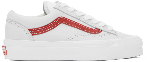 vans red stripe white