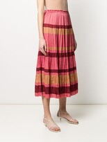 Thumbnail for your product : Ulla Johnson Striped Pleated Midi Skirt
