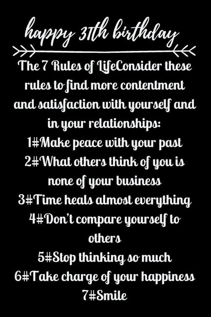 happy31th birthday The 7 Rules of Life (Paperback)