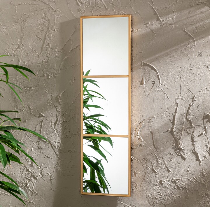 Dunelm Indoor Outdoor Window Mirror 85x25cm Gold Effect Effect Gold ...
