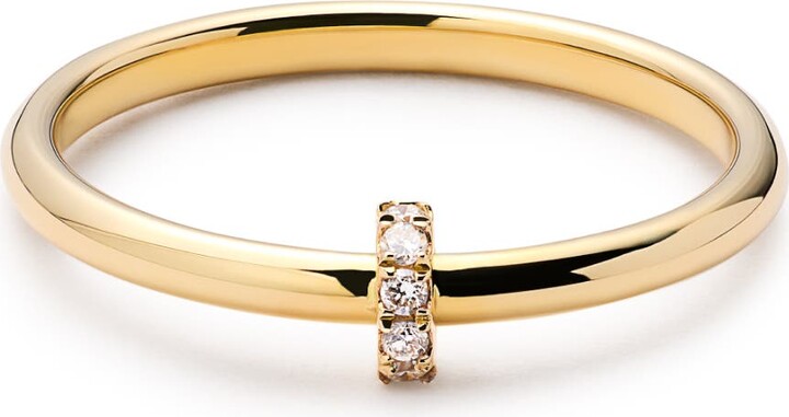 Ana Luisa Solid Yellow Gold - Diamond Link Ring