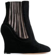 Thumbnail for your product : Alchimia di Ballin Metallic Panelled Wedge Ankle Boots