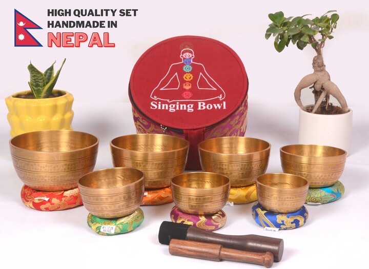Etsy Singing Bowl Set Of 7 Pituwa Bowls From Nepal Made High Quality