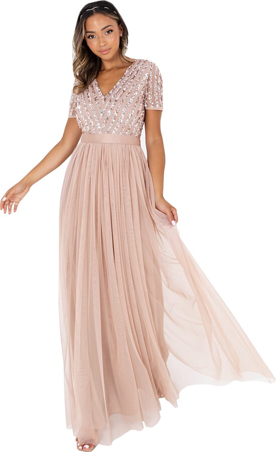 Short Sleeve Asos Bridesmaid Dresses Maya Short Sleeve Eyelash - Main Image