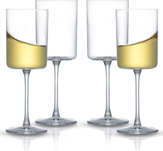 JoyJolt Claire White Wine Glasses, Set of 4