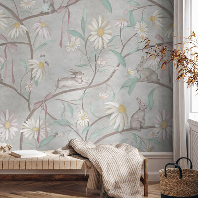 Artscape Cottontail Mural Premium Peel & Stick Non-Woven Wallpaper 77.2" X 120"