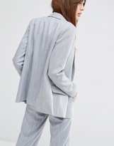 Thumbnail for your product : ASOS Premium Edge to Edge Blazer in Linen Look Yarn