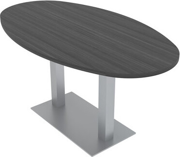 Inbox Zero 6 Person Oval Shaped Conference Table with Double Base