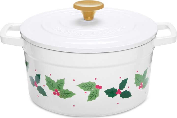 Martha Stewart Collection Holly Enameled Cast Iron Dutch
