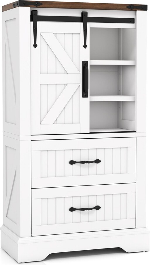 Slickblue Freestanding Farmhouse Wooden Bathroom Storage Cabinet
