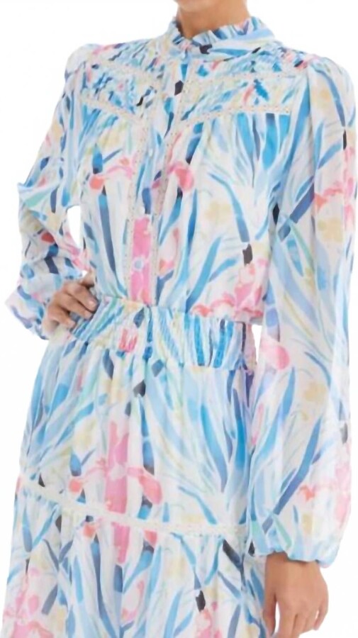 Allison New York Monica Blouse In Irises