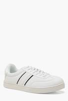 Thumbnail for your product : boohoo Faux Leather Retro Cupsole Trainer