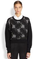 Thumbnail for your product : Jason Wu Embroidered Combo Wool Sweater